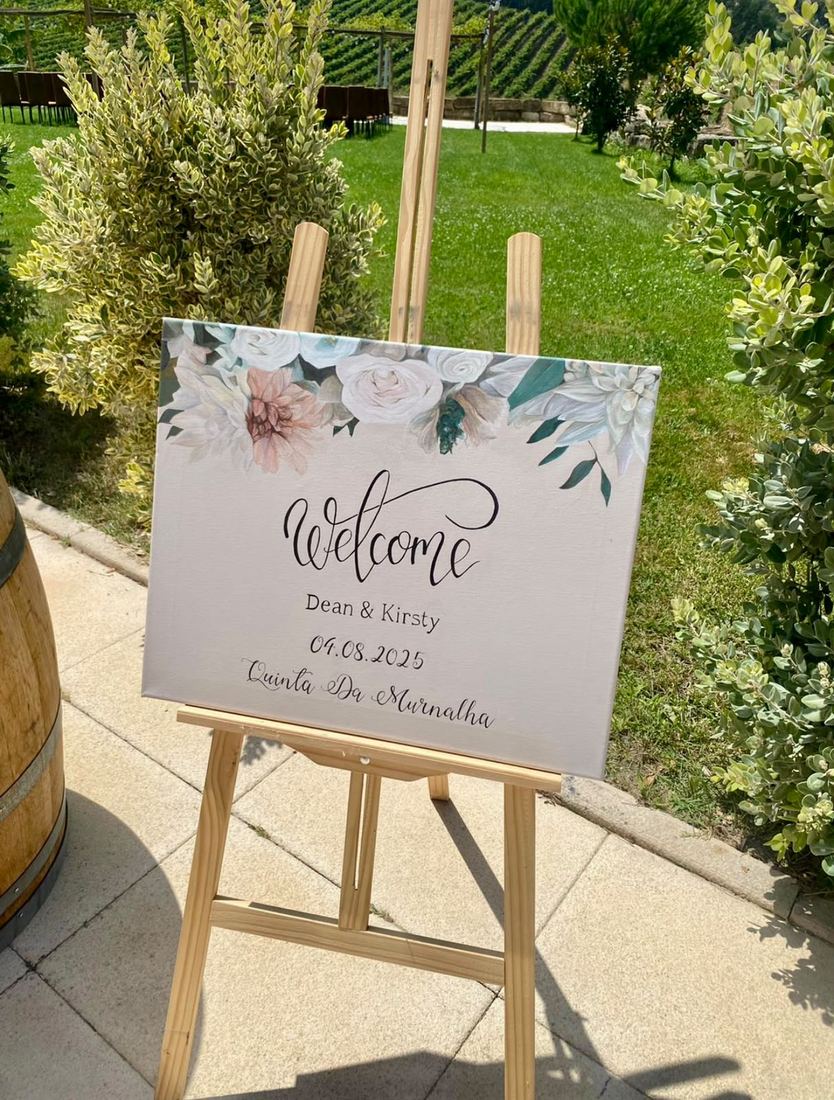 Dean and Kirsty welcome sign, Quinta da Murnalha, Portugal
